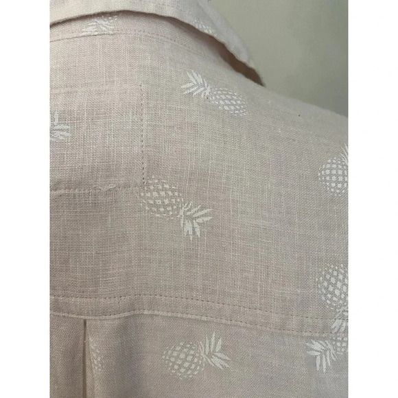 Rails Shirt Blouse Charli Pink White Pineapple Linen Rayon Extra Small XS - Picture 3 of 6